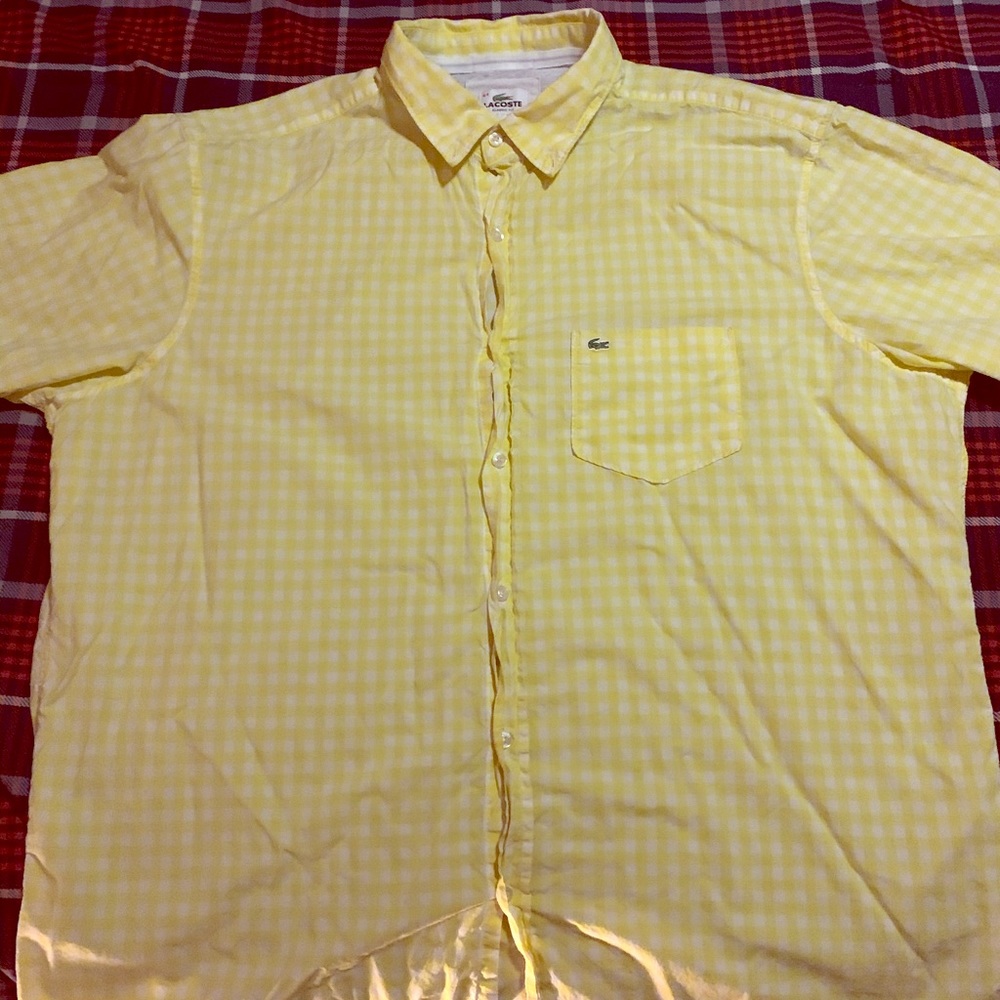 Yellow Lacoste Dress Shirt